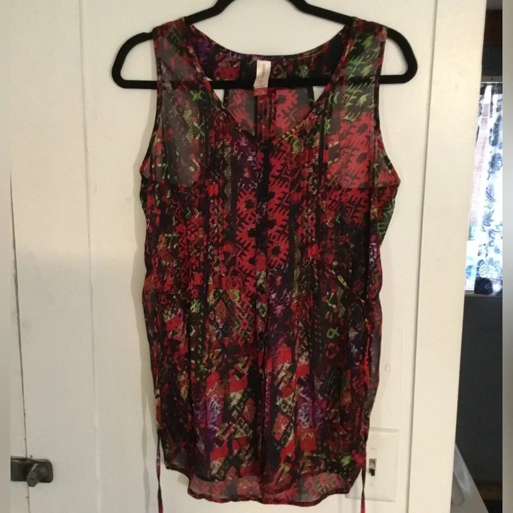 Red sheer tunic - Picture 1 of 4